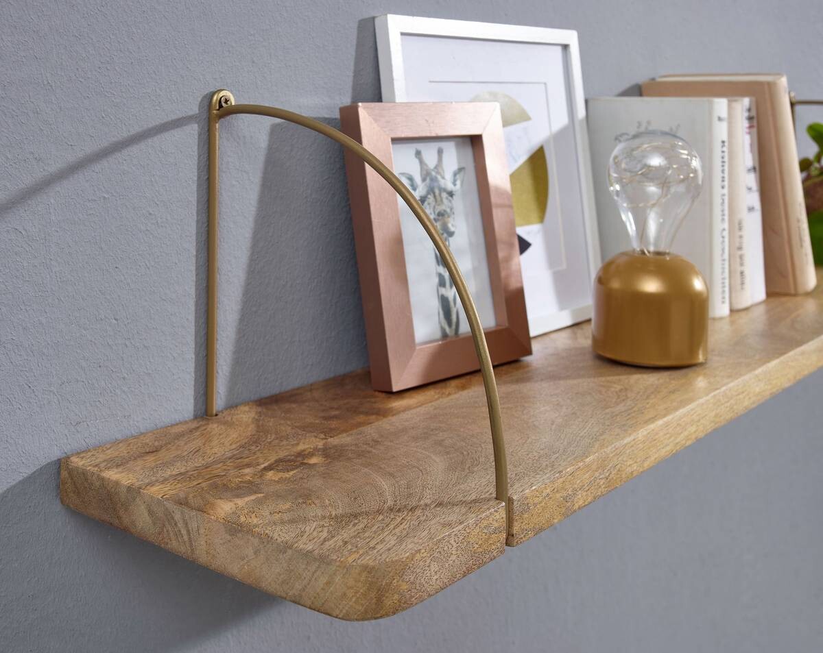 Wandregal braun Holz B/H/T: ca. 22x25x100 cm