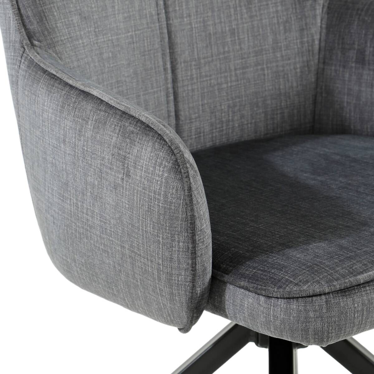 Armlehnstuhl Magda grau schwarz Samtoptik Metall B/H/T: ca. 50x86x50 cm