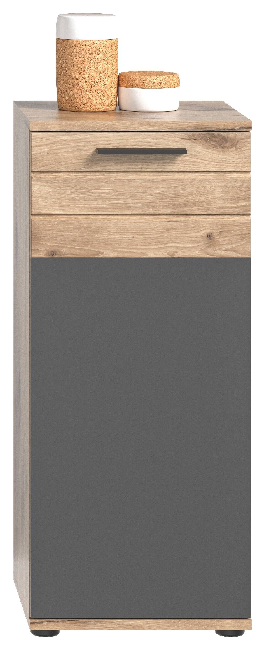 Badezimmer-Set MASON Nox Oak Nachbildung edles Basaltgrau Nachbildung B/H/T: ca. 112x190x34 cm