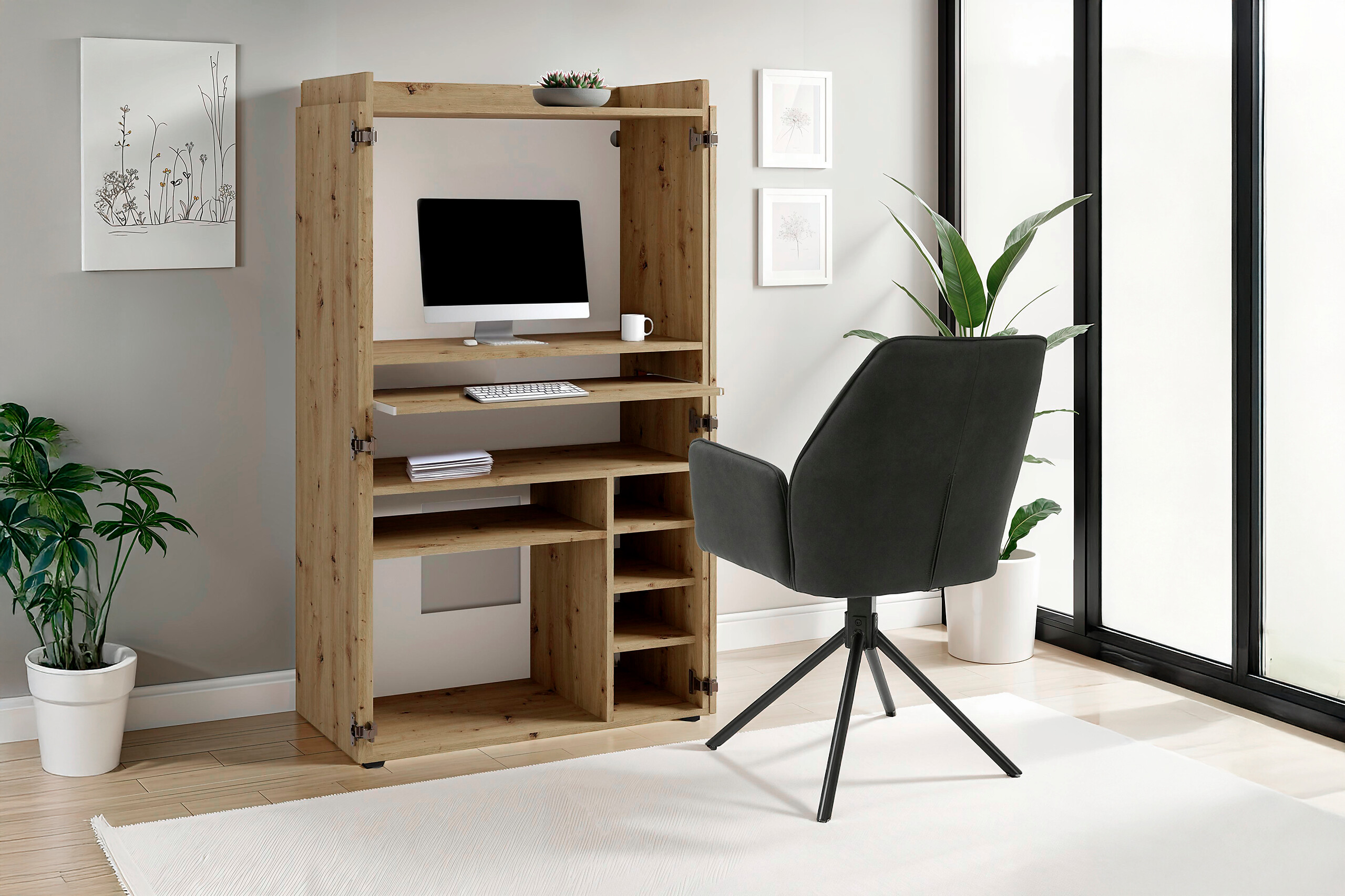 Sekretär JANNE Eiche B/H/T: ca. 80x141x40 cm Sekretär JANNE Eiche B/H/T: ca. 80x141x40 cm