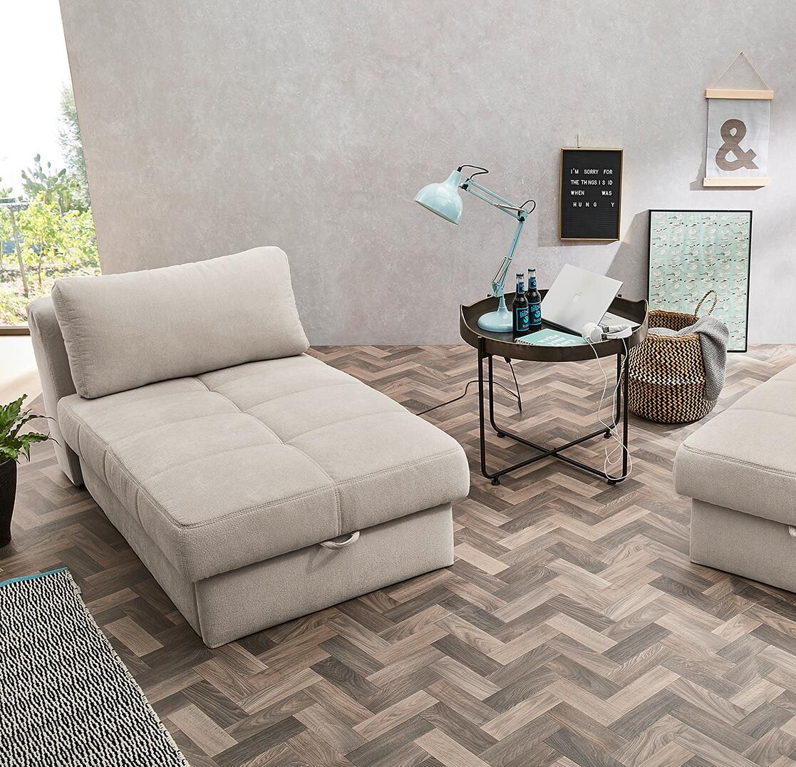 Recamiere beige Microfaser B/H/T: ca. 93x205x78 cm