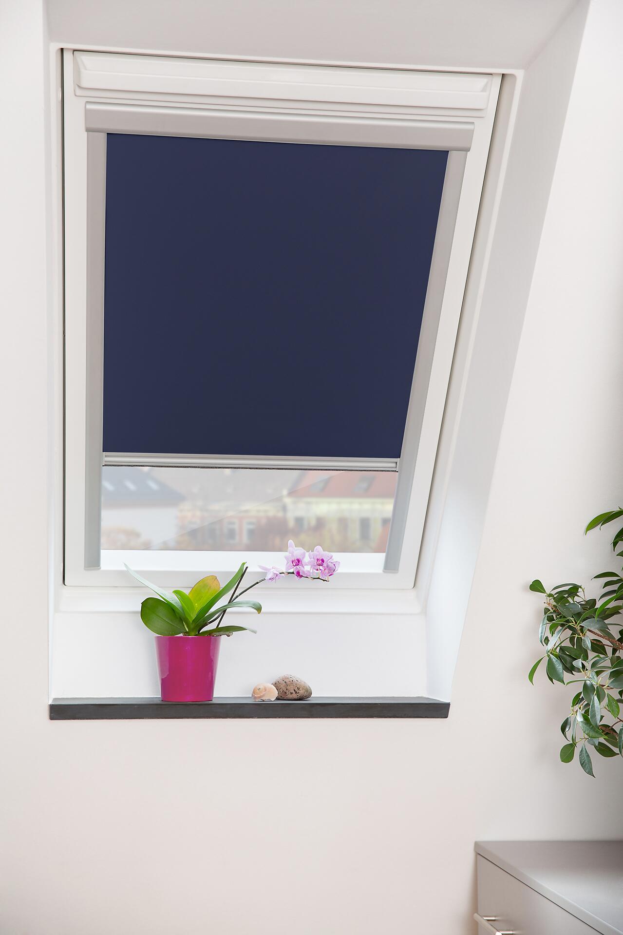LICHTBLICK Dachfensterrollo Skylight VD blau B/L: ca. 38,3x80 cm