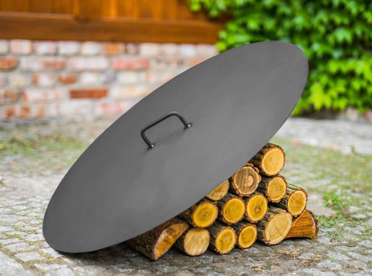 CookKing Deckel für Feuerschale 60 schwarz Stahl B/T: ca. 60,5x60,5 cm