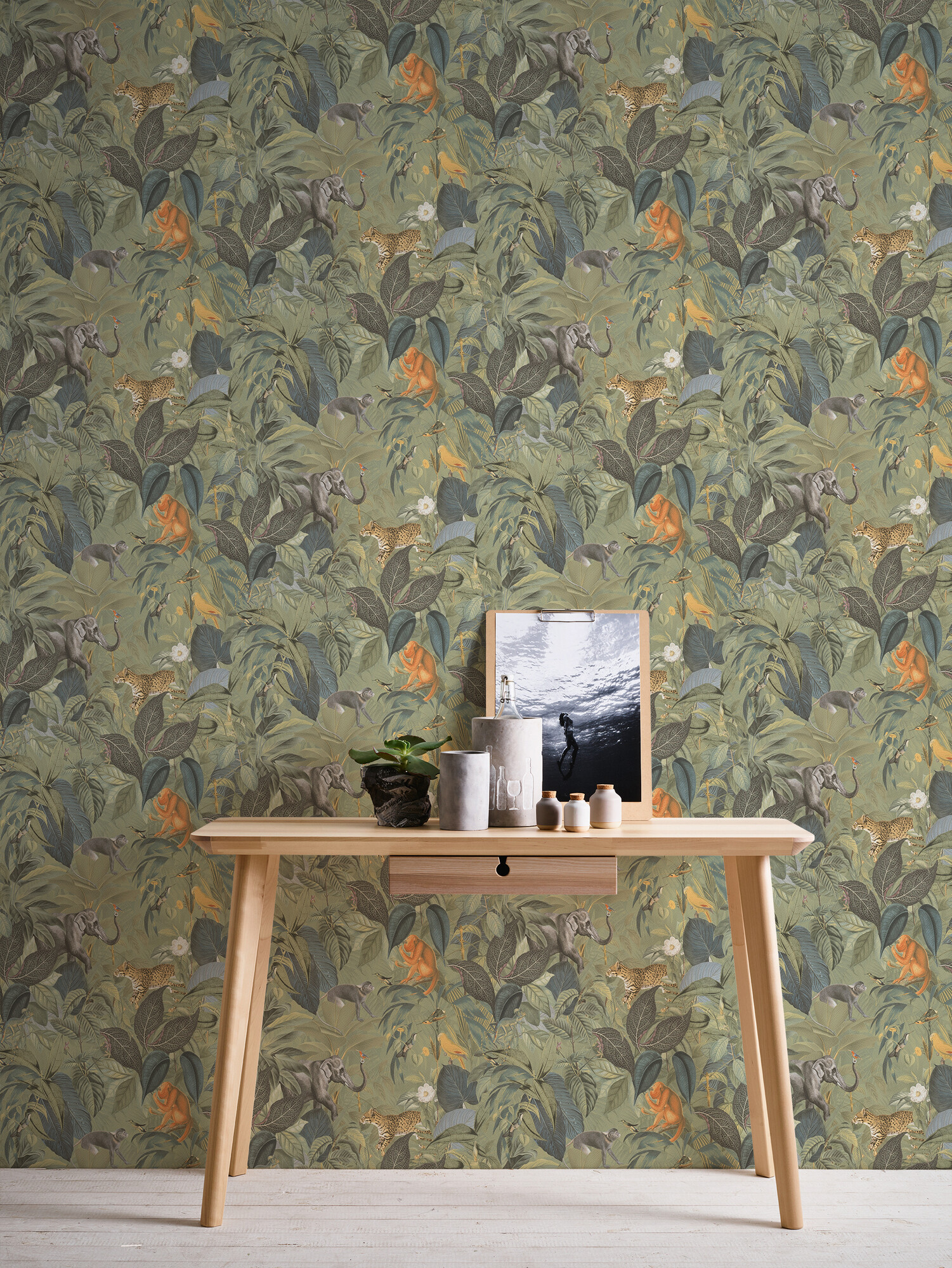 A.S.Creation Papiertapete grün B/H/D: ca. 53x1005x7,1 cm