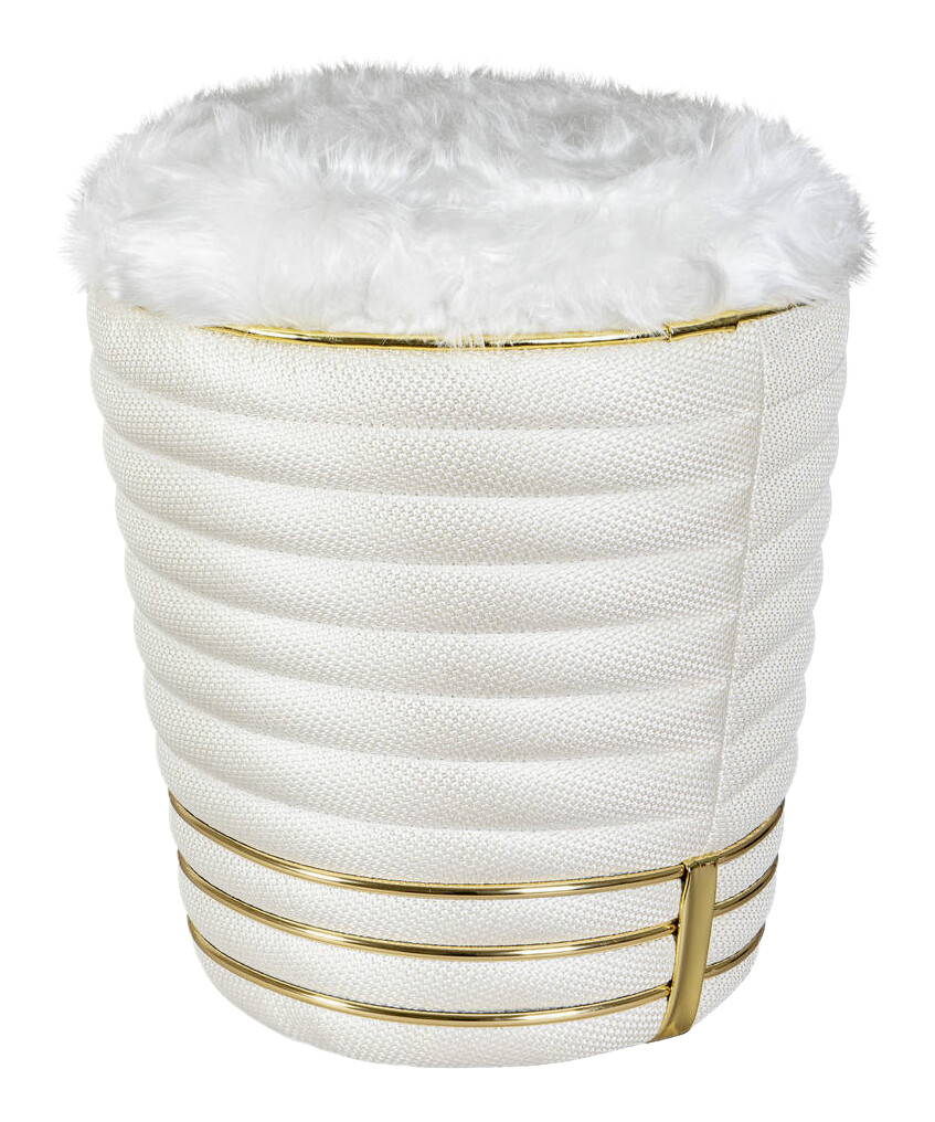 360 Living Hocker Doric 320 elfenbein gold H/D: ca. 50x42 cm