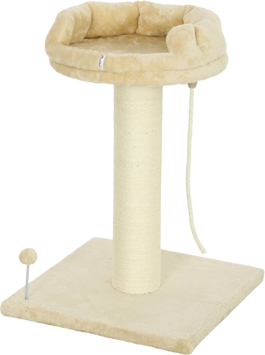 PawHut Kratzbaum beige Plüsch B/H/L: ca. 55x83x55 cm