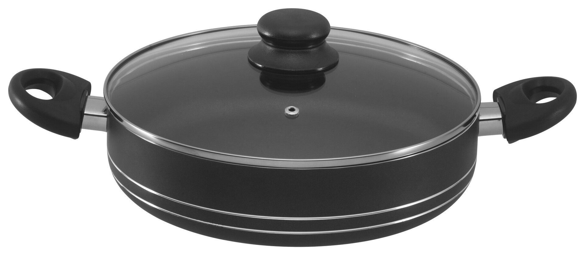 Servierpfanne schwarz Aluminium