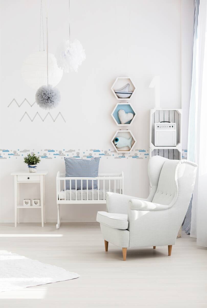 A.S.Creation Bordüre blau grau B/H/D: ca. 15,5x500x5,7 cm