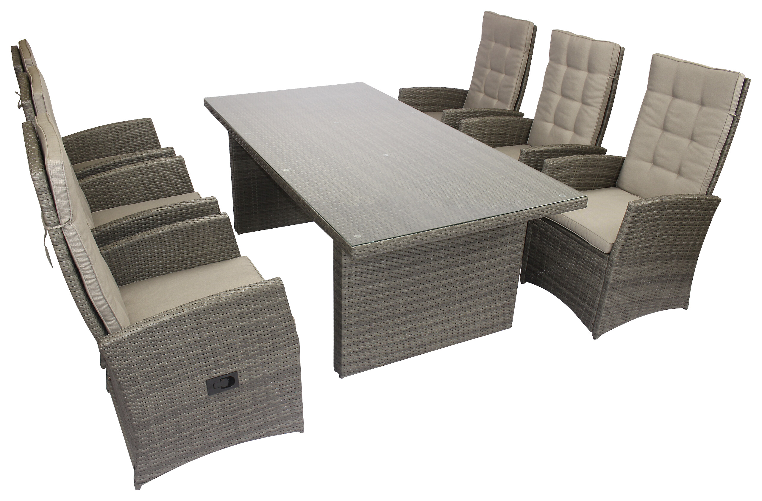 Gartensitzgruppe Barcelona grau Stahl