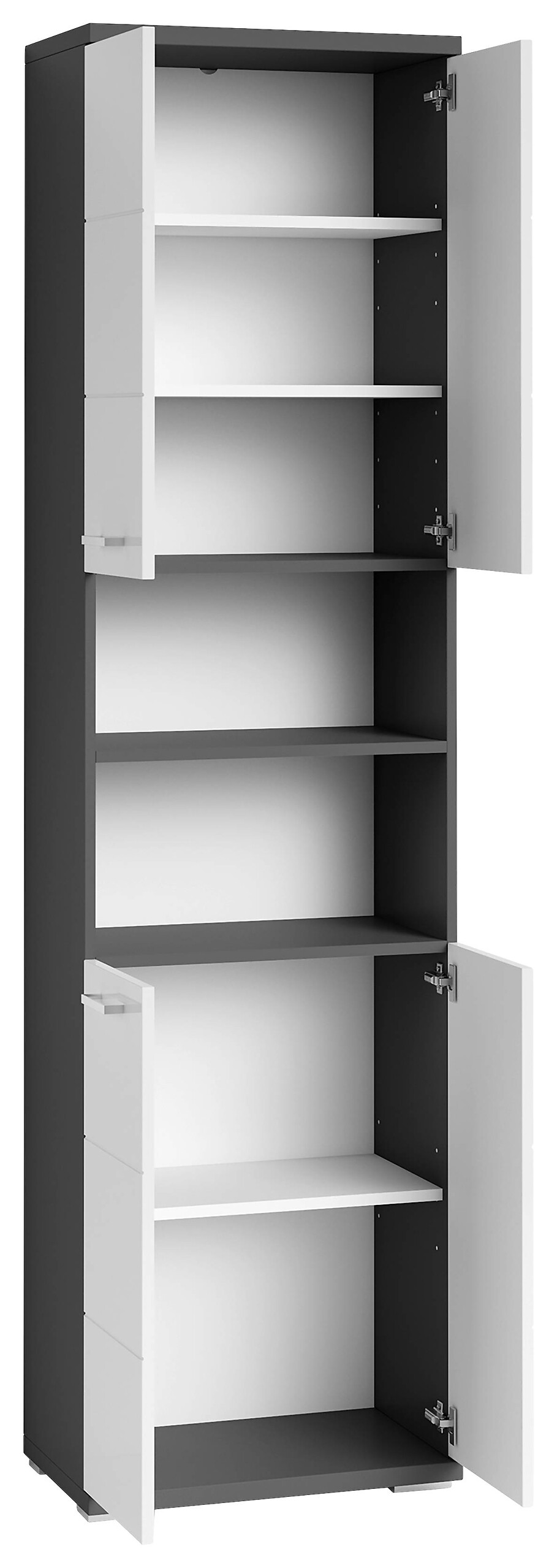 Hochschrank NEBRASKA anthrazit weiß Hochglanz B/H/T: ca. 50x192x31,5 cm
