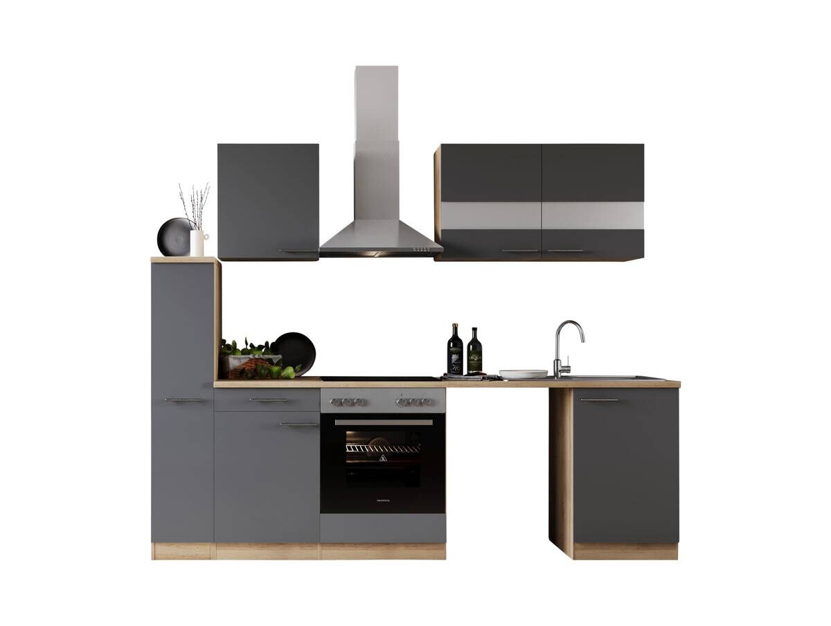 Respekta Küchenblock Merle grau B/H/T: ca. 250x200x60 cm