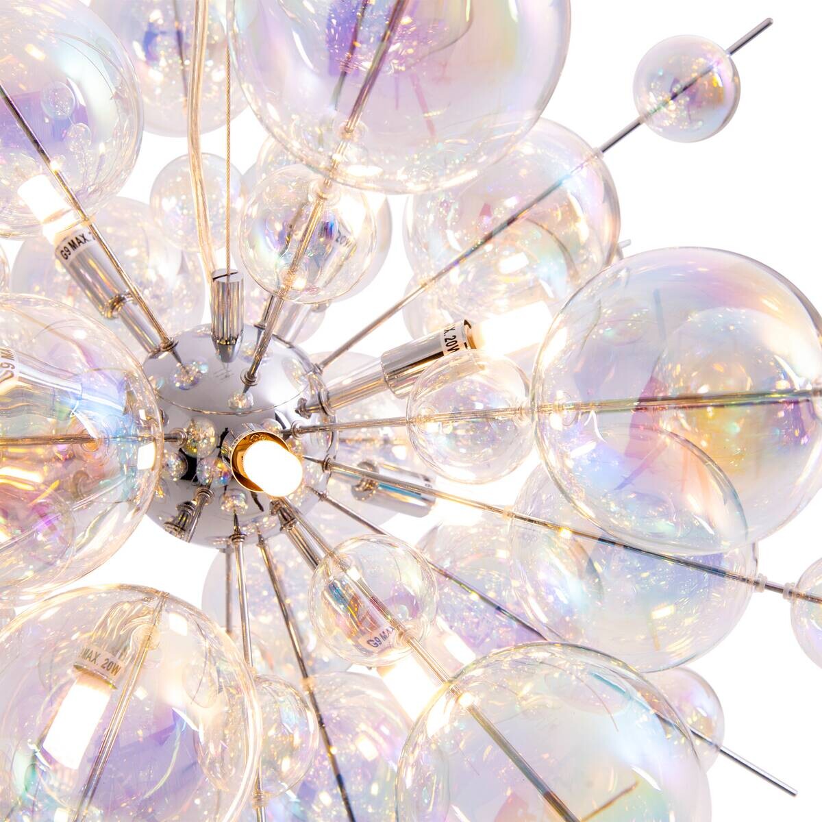 Näve Leuchten Pendelleuchte 7026430 multicolor Glas Metall B/H/T: ca. 65x65x65 cm G9 10 Brennstellen