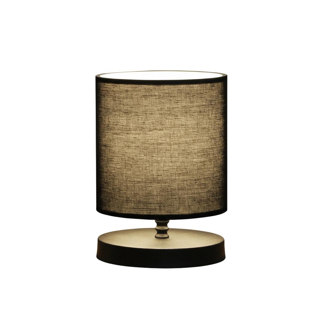 Opviq Tischleuchte schwarz Stoff B/H/L: ca. 15x22x15 cm E14 1 Brennstellen