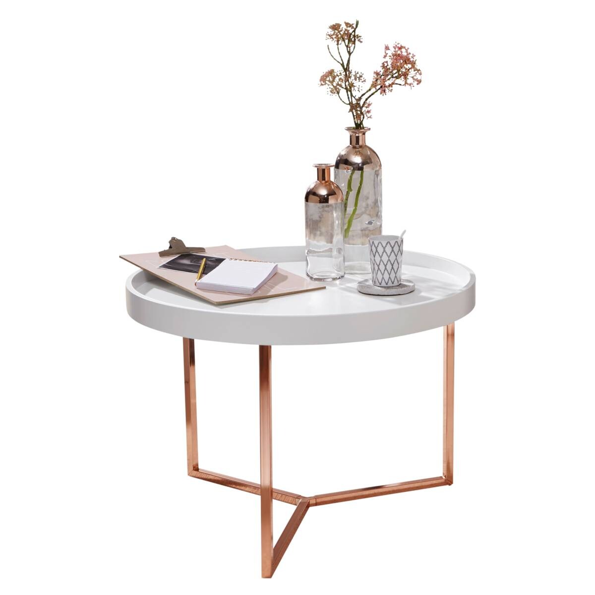 Wohnling Couchtisch weiß Kupfer B/H: ca. 0x42 cm