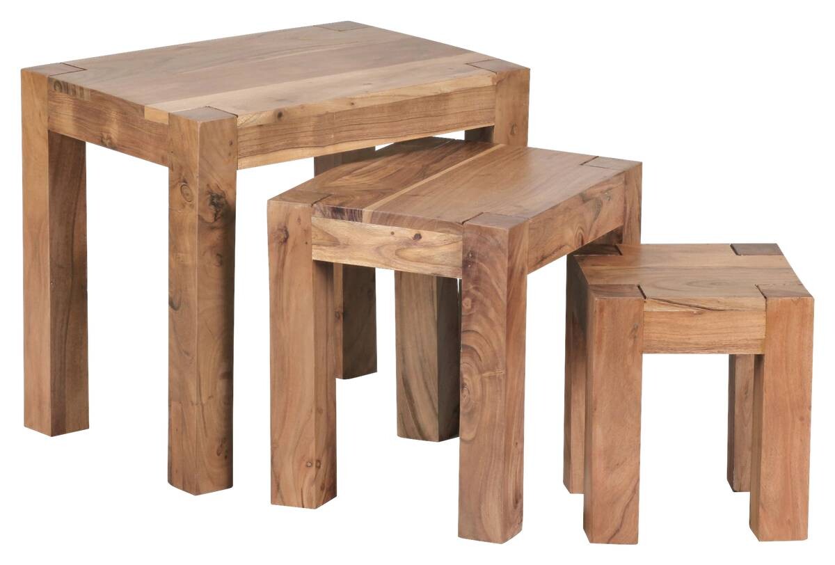 Beistelltisch 3er-Set natur Akazie