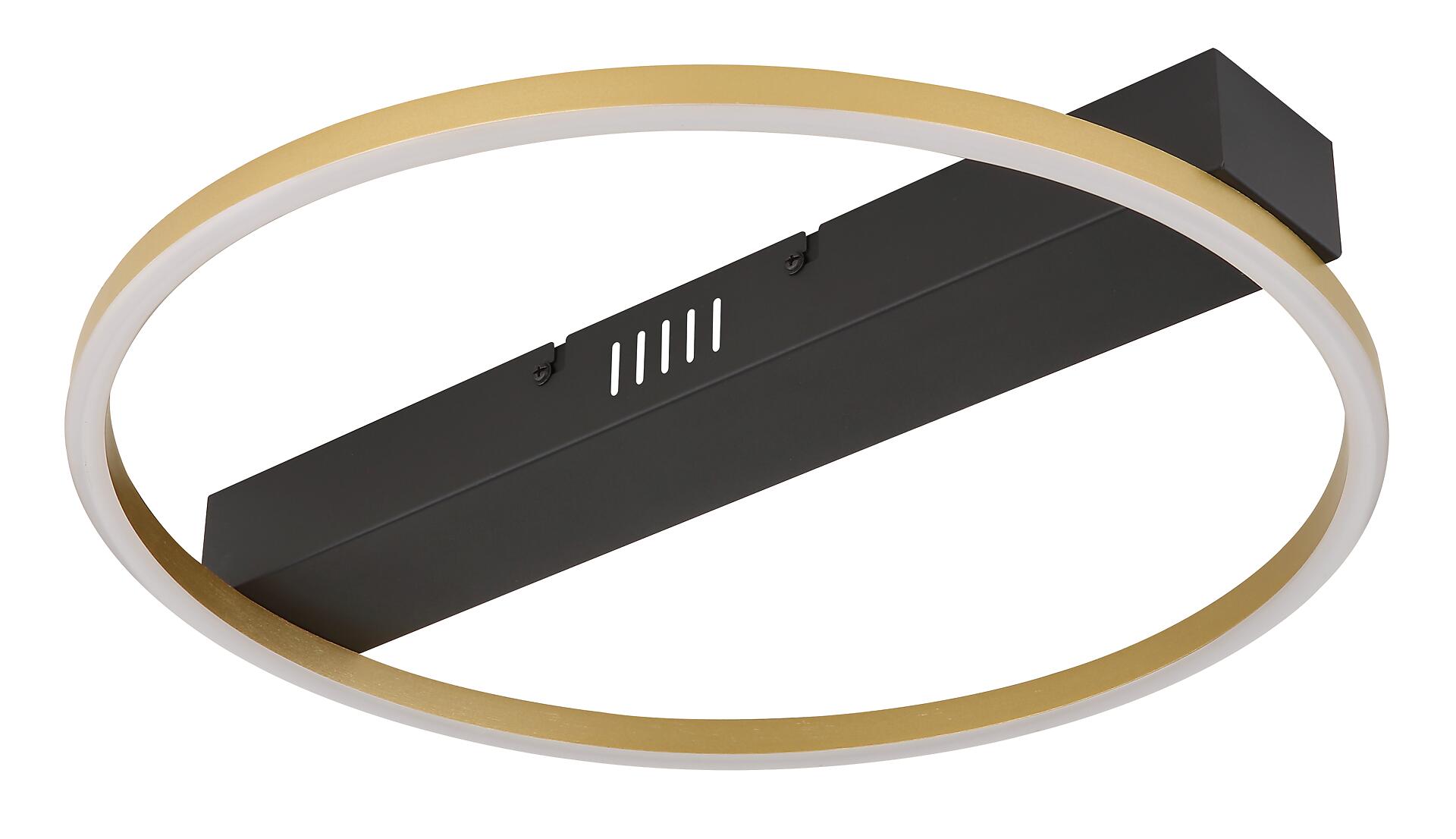 GLOBO Deckenleuchte gold Opal schwarz Metall Acryl B/H/L: ca. 39,4x5,3x40 cm 1 Brennstellen