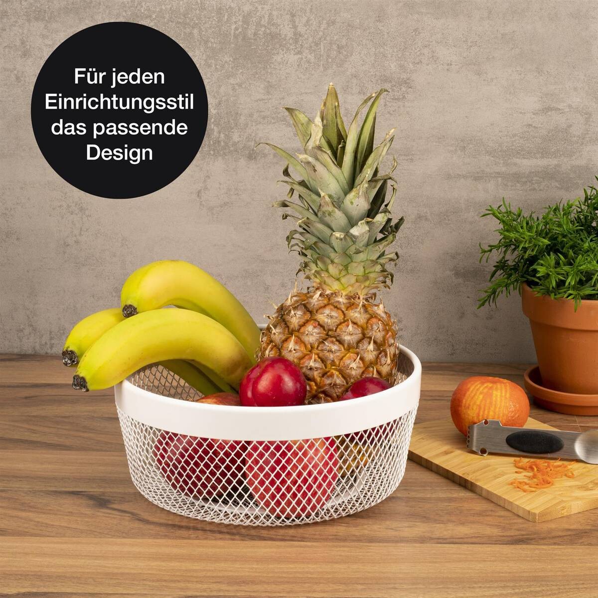 Moritz & Moritz Obstkorb weiß Metall H/D: ca. 11x25 cm
