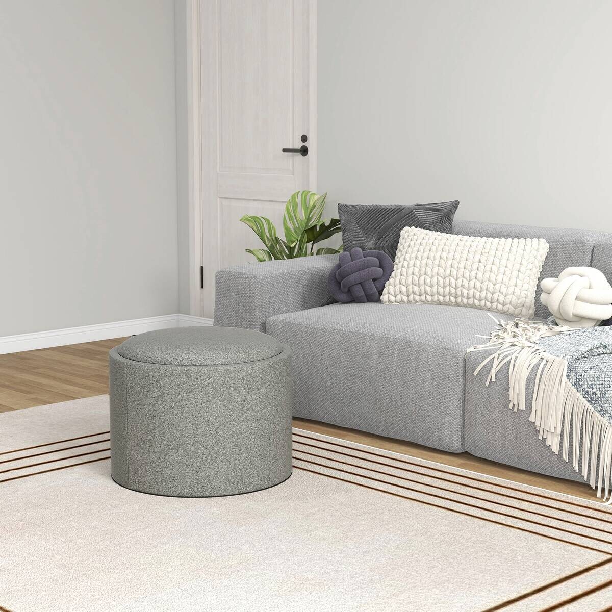 HOMCOM Hocker grau B/H/L: ca. 56x56x42 cm