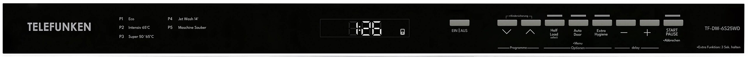 Telefunken Geschirrspüler TF-DW-6S25WD weiß B: ca. 60 cm