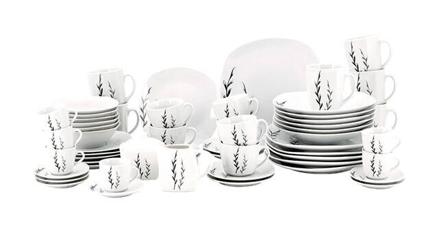 MICHELINO Kombiservice Luna weiß Porzellan 62 tlg.