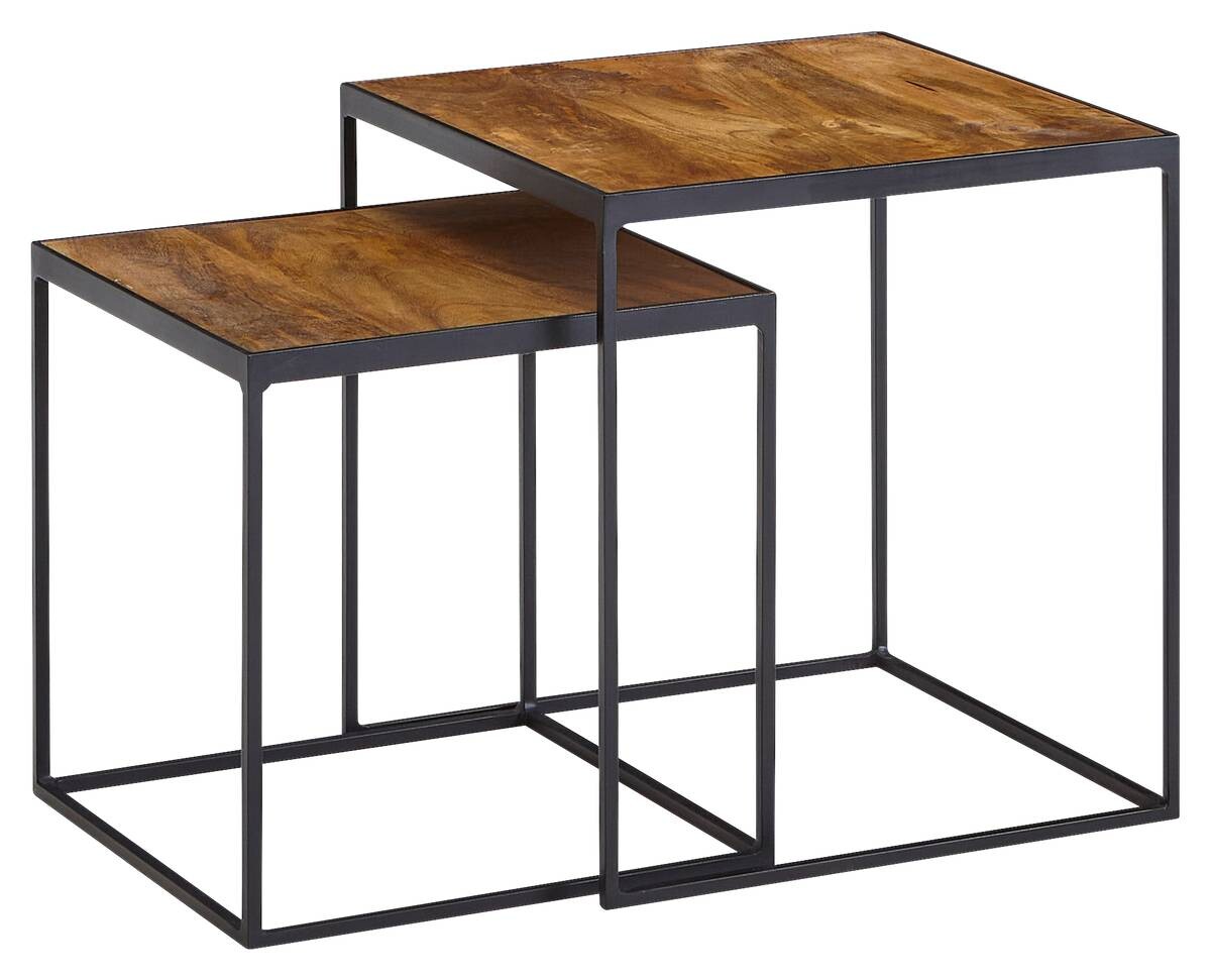 Beistelltisch 2er-Set. braun Holz B/H/T: ca. 40x44x40 cm