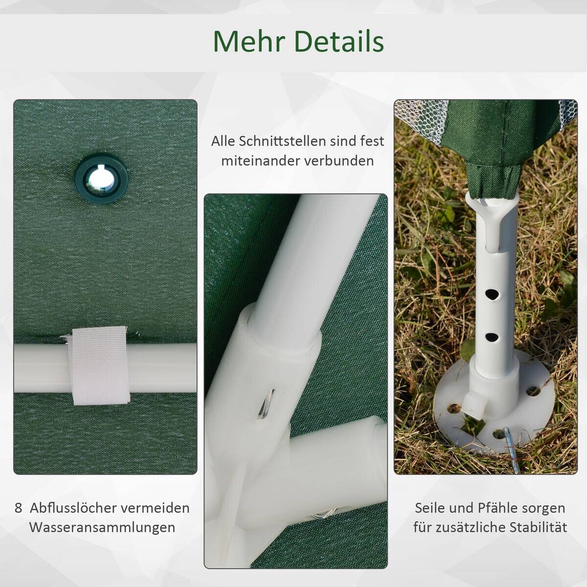 Outsunny Pavillon grün Polyester B/H/L: ca. 300x245x300 cm