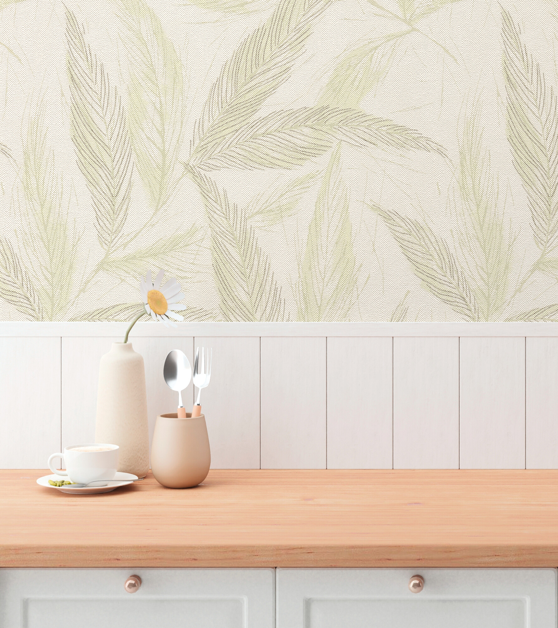 A.S.Creation Vliestapete silber grün creme B/H/D: ca. 53x1005x9,4 cm