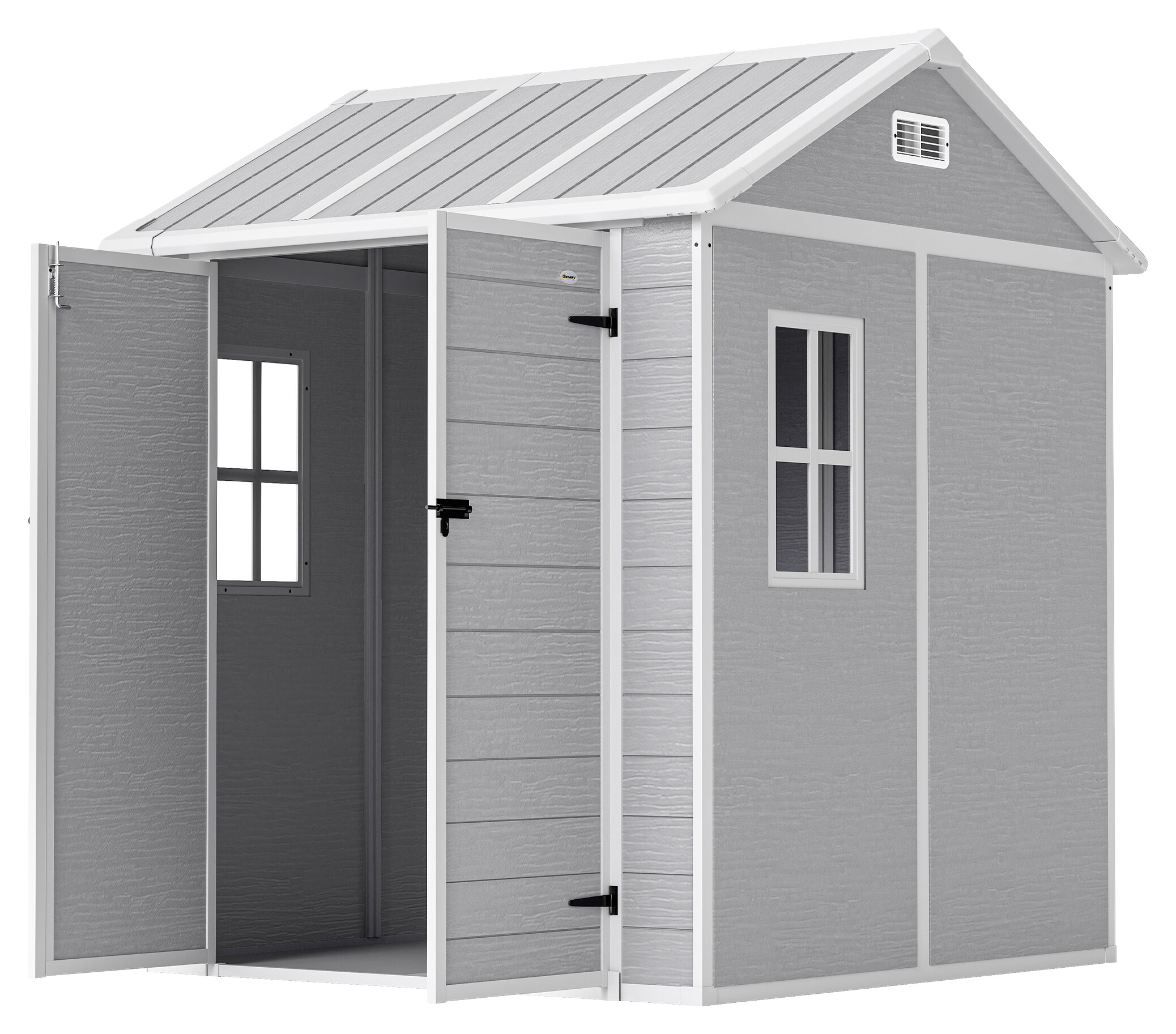 Outsunny Garden Storage Shed grau B/H/L: ca. 181x220x181 cm