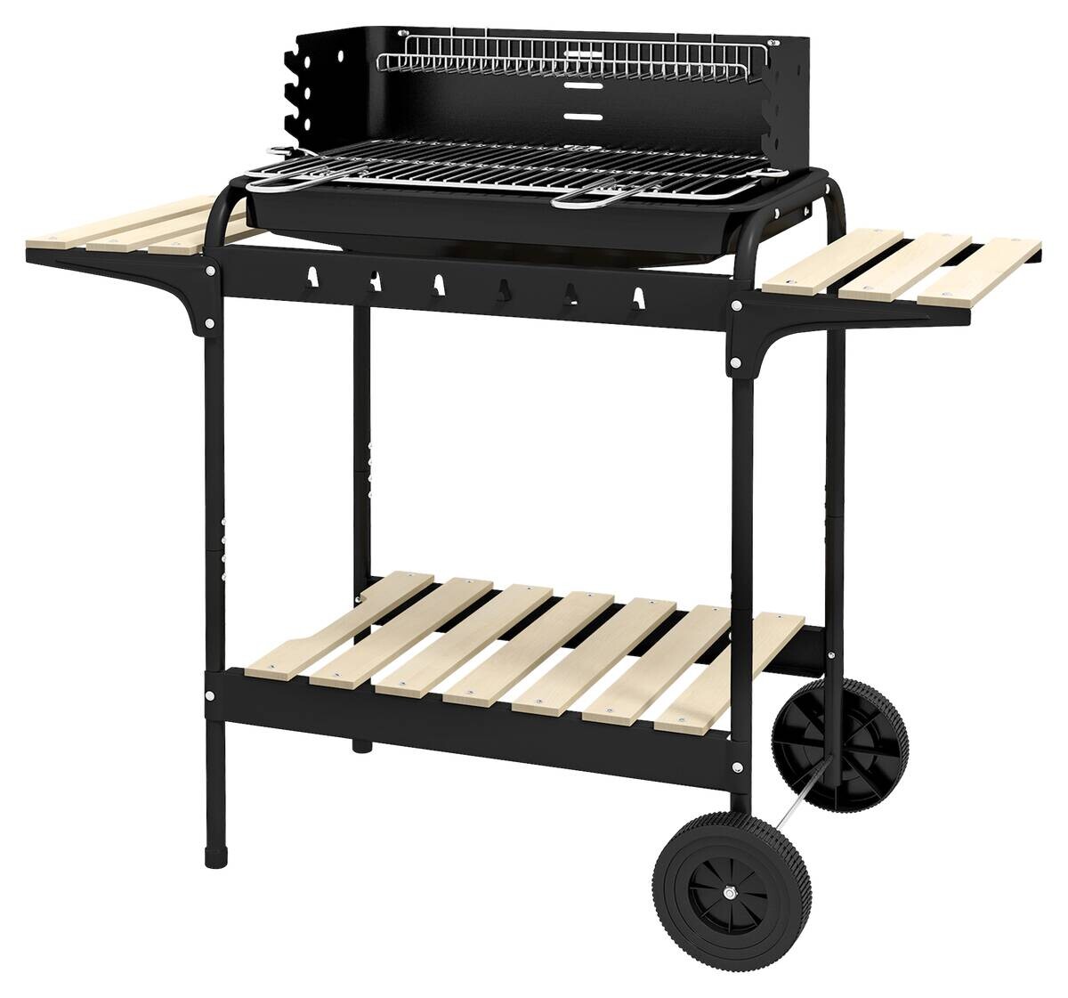 Outsunny Holzkohlegrill Metall B/H/L: ca. 47x95x103 cm