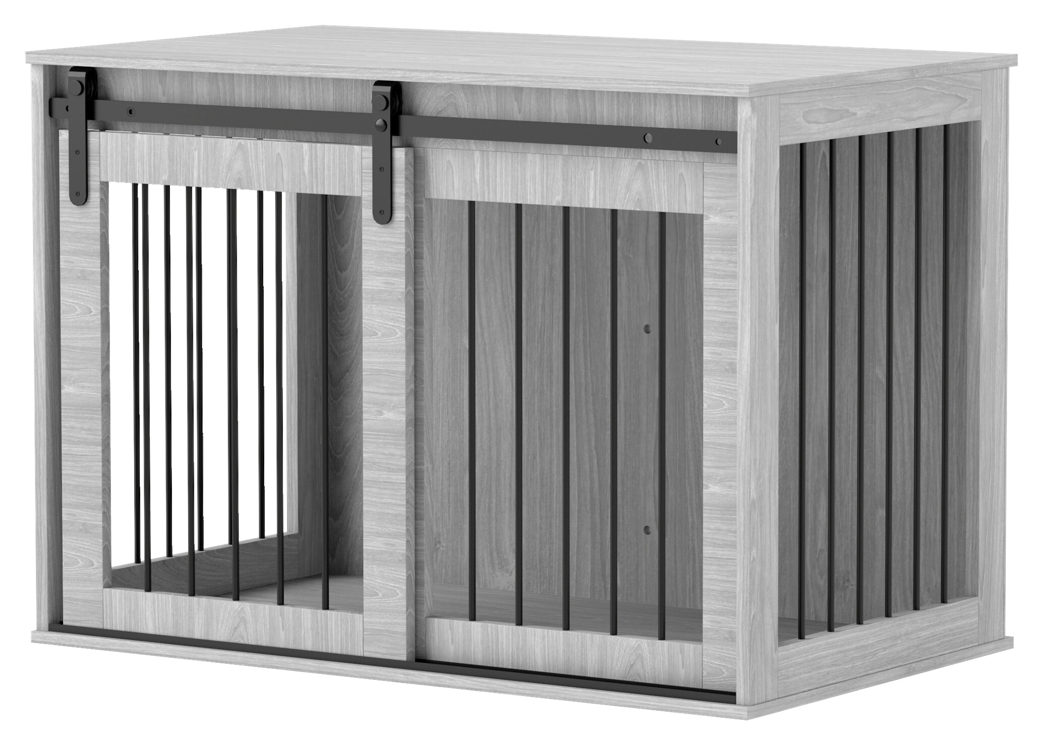 PawHut Hundekäfig grau Spanplatte B/H/L: ca. 58x61x98 cm