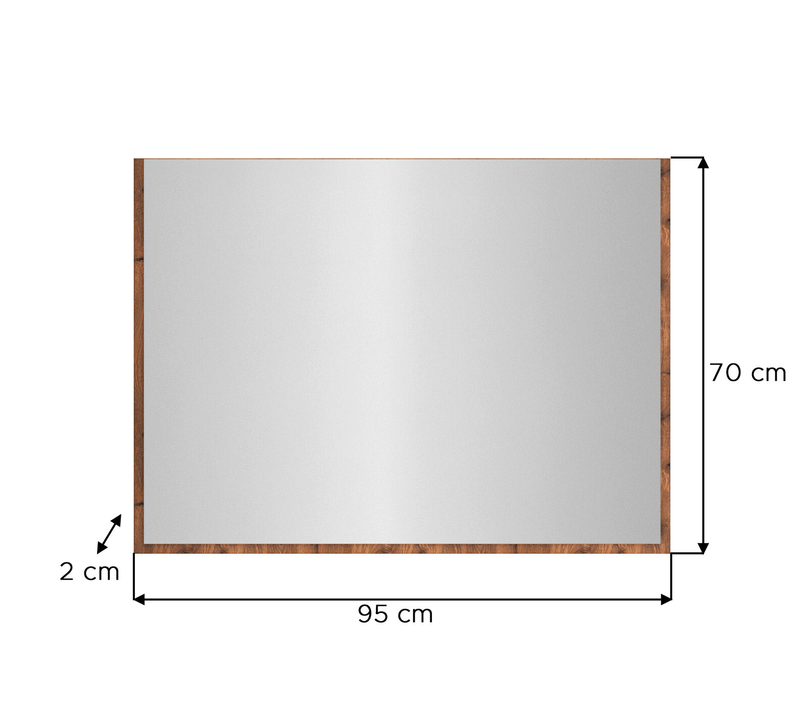 xonox.home Garderobenspiegel Bueno Basalt Nox Oak Nachbildung B/H: ca. 95x70 cm