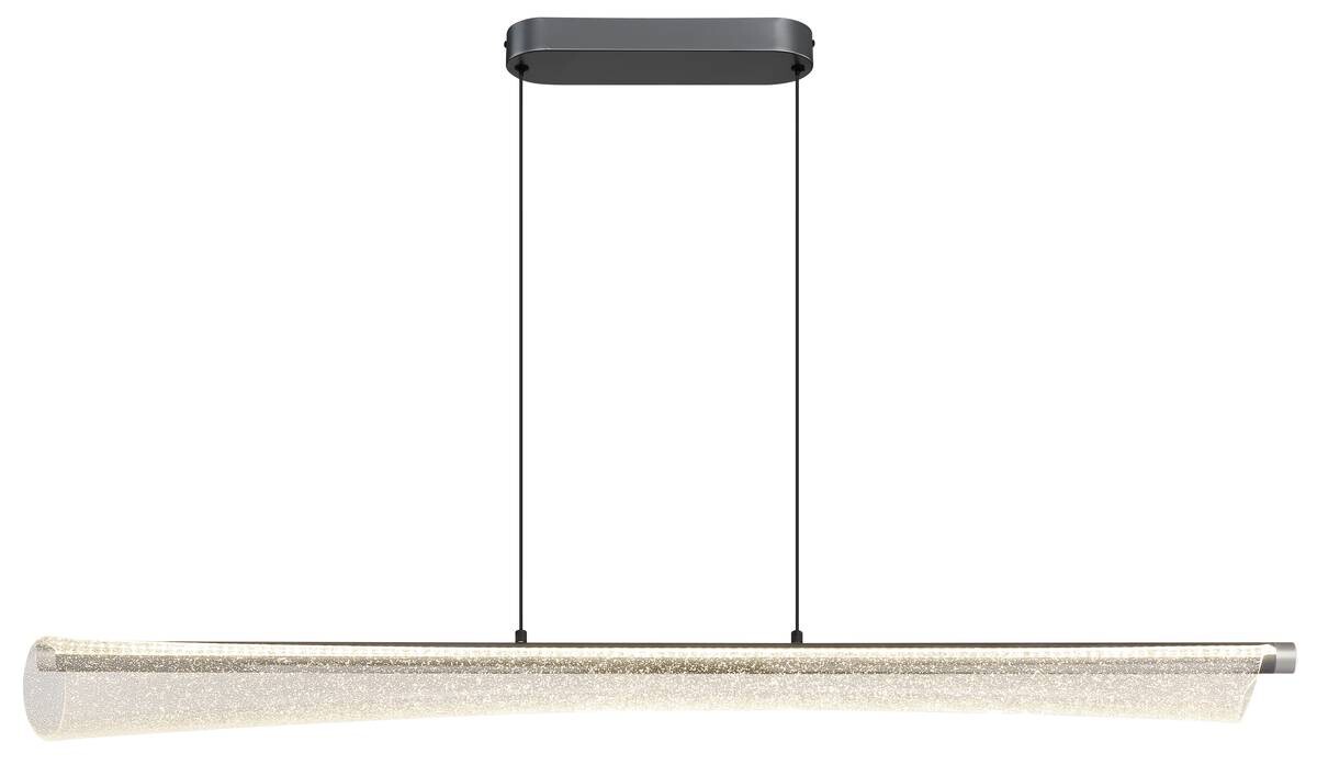 GLOBO Pendelleuchte klar anthrazit nickel matt Metall Acryl B/H/L: ca. 13,5x120x121 cm 1.0 Brennstellen