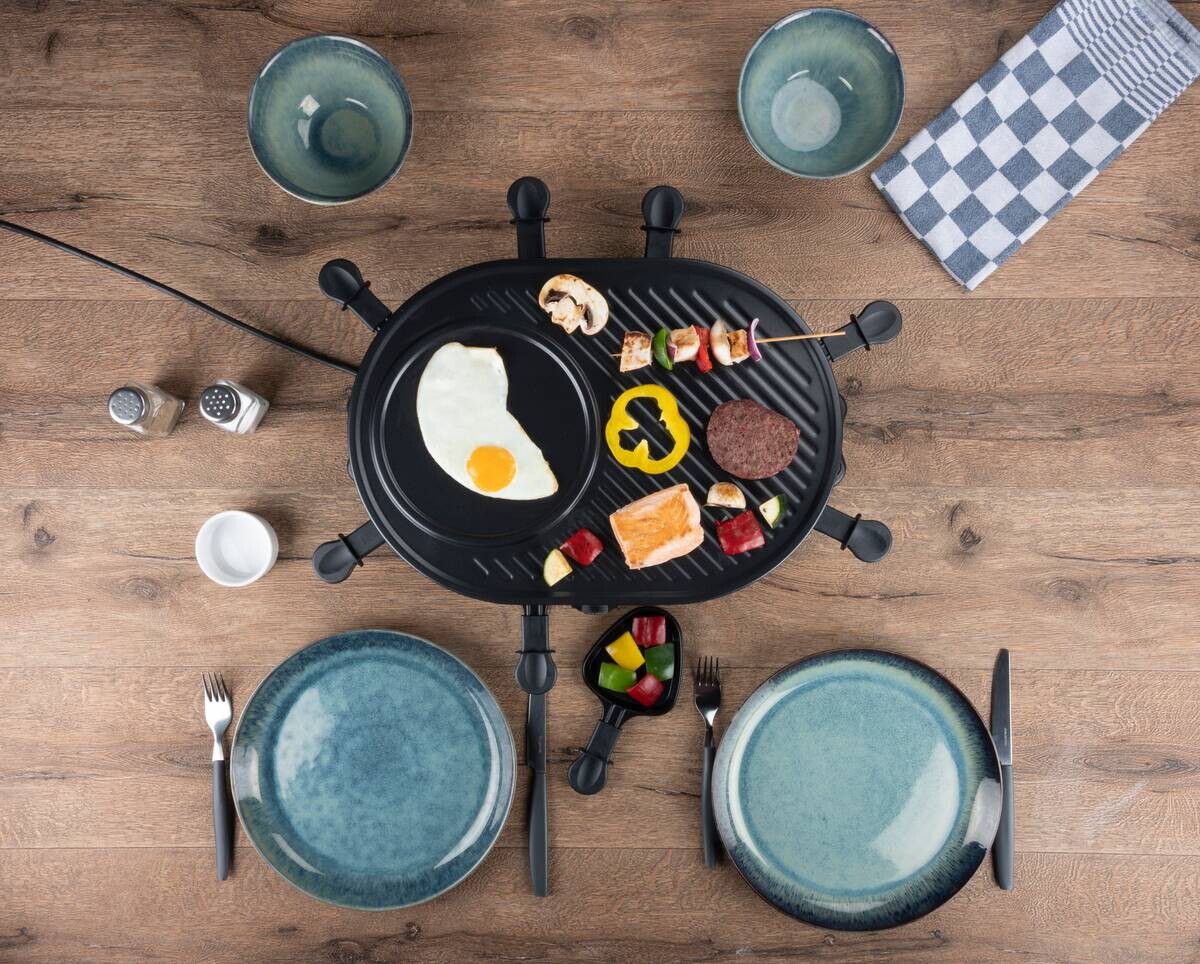 alpina Raclette-Grill schwarz Metall B/H/L: ca. 47,5x12x32 cm