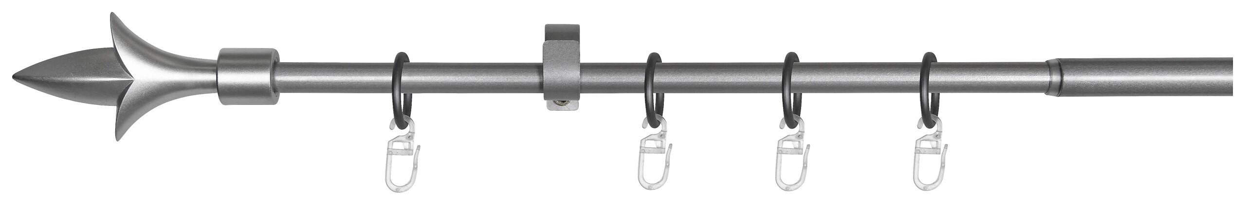 Gardinenstange silber Aluminium ausziehbar von ca. 130 bis 240 cm 1.0 Läufe
