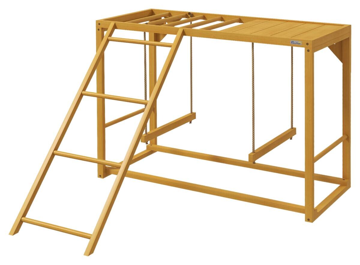 PawHut Hühner-Spielgerüst Holzoptik Holz B/H/L: ca. 110x70x100 cm