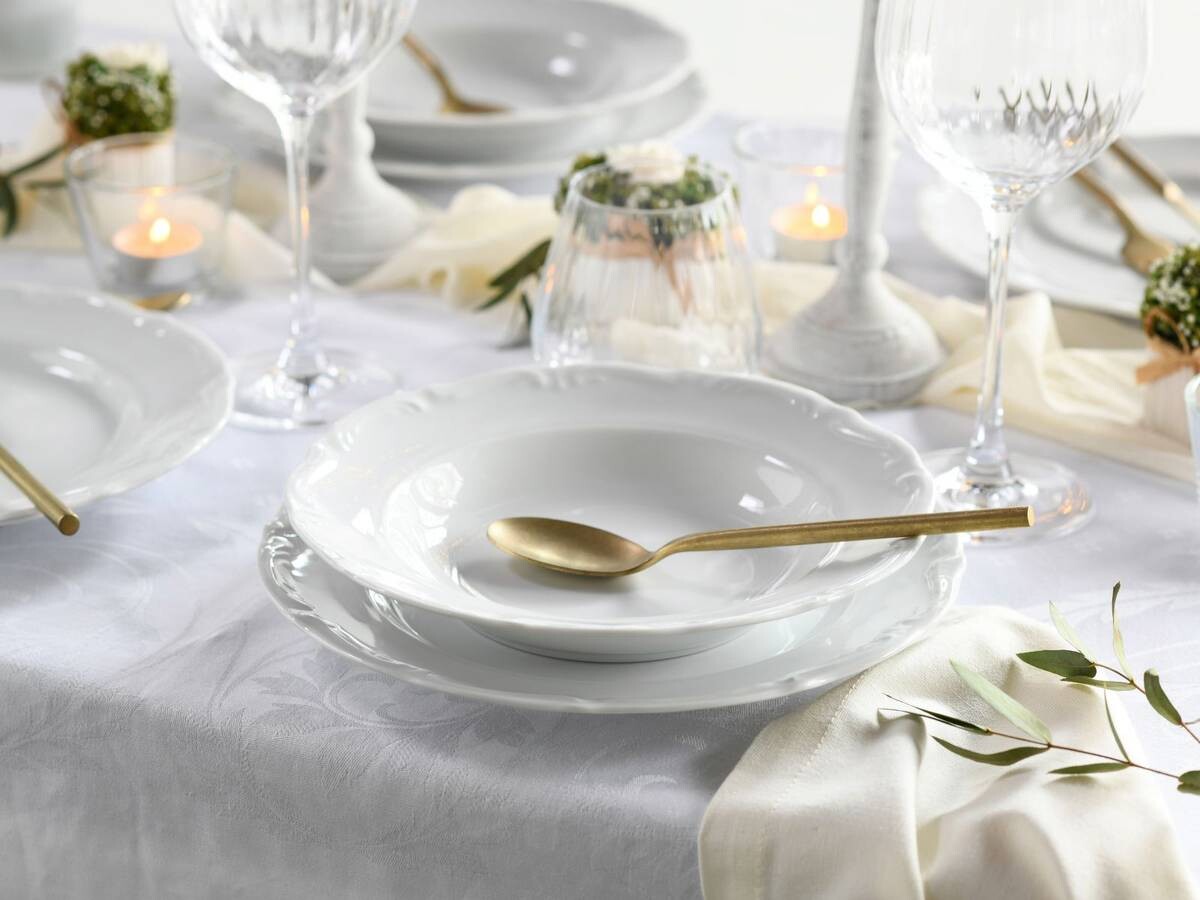 CreaTable Tafelservice Maria Theresia weiß Porzellan 12 tlg.