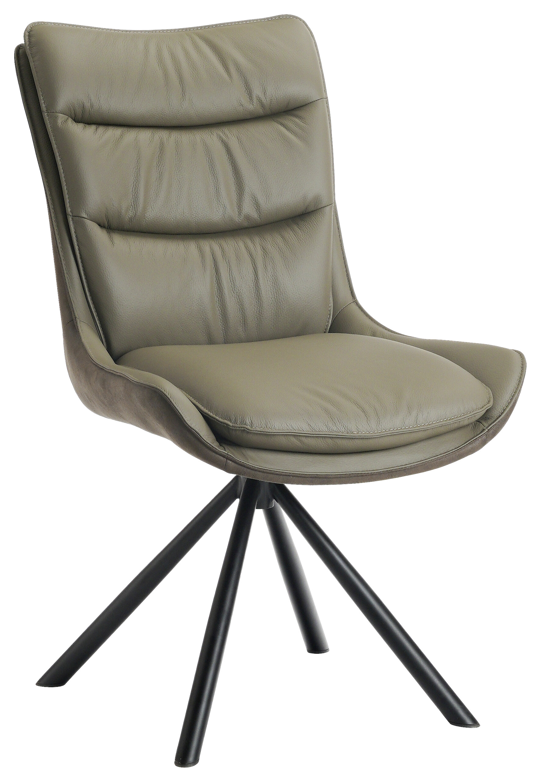 Drehstuhl grau braun Leder Stoff B/H/T: ca. 57x92x69 cm Drehstuhl grau braun Leder Stoff B/H/T: ca. 57x92x69 cm