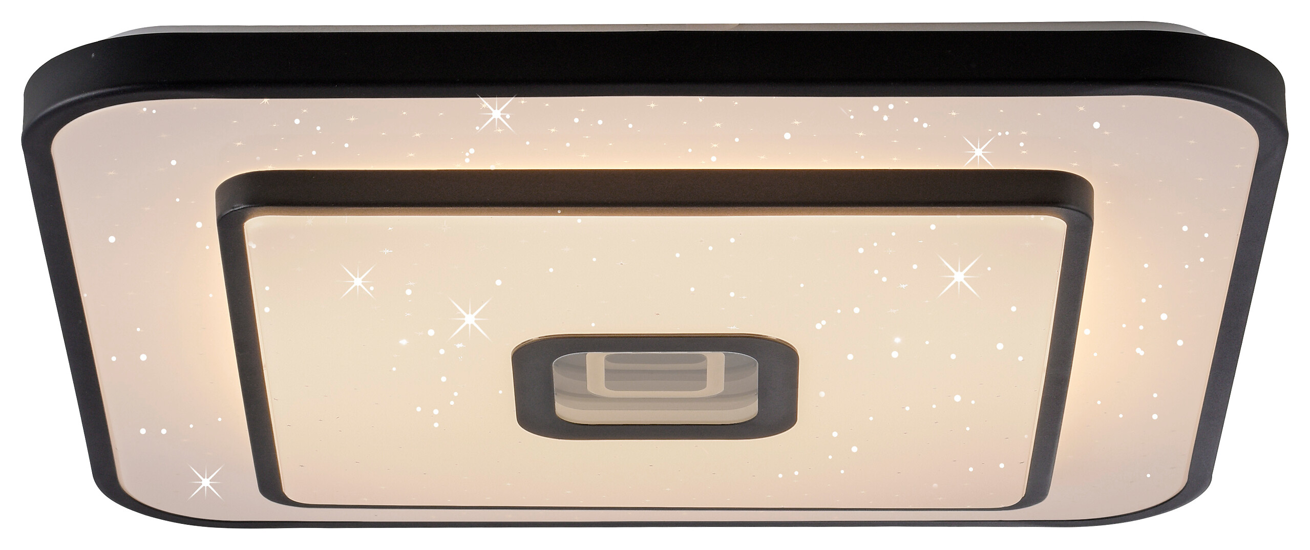 Just Light LED-Deckenleuchte Turanus schwarz B/H/L: ca. 48x7,5x48 cm