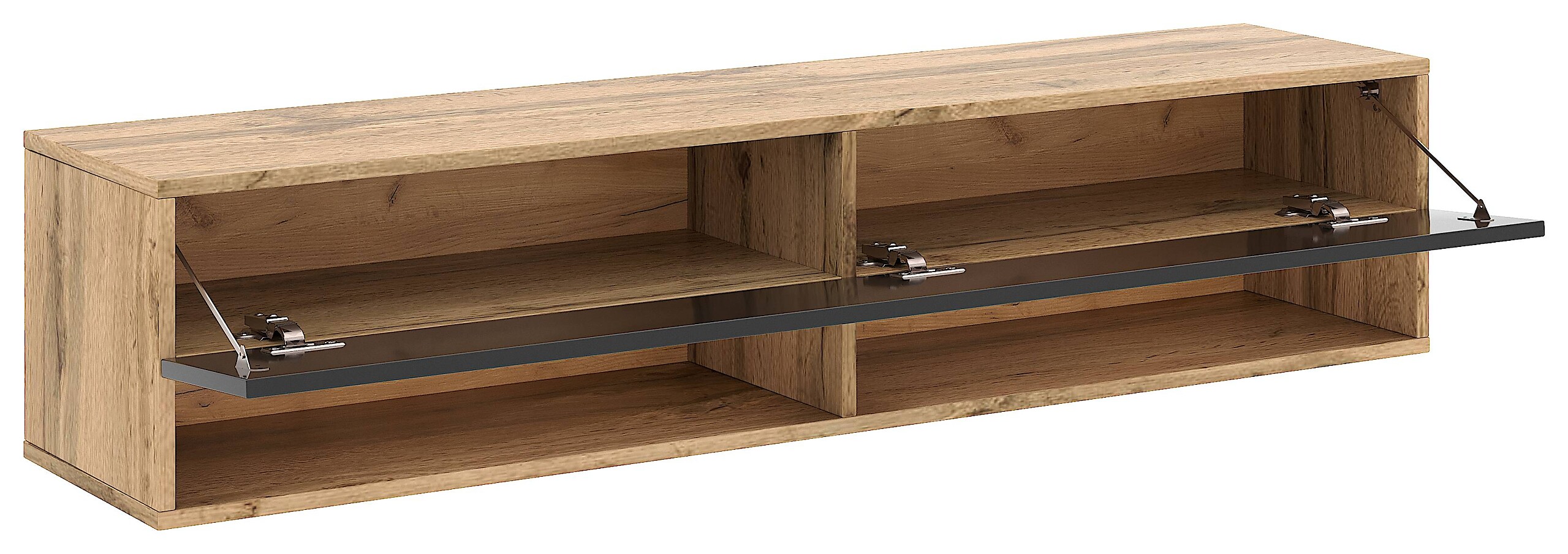 TV-Lowboard TV LOWBOARD DERBY 140 Eiche Wotan Nachbildung schwarz glänzend B/H/T: ca. 140x32,5x31,5 cm