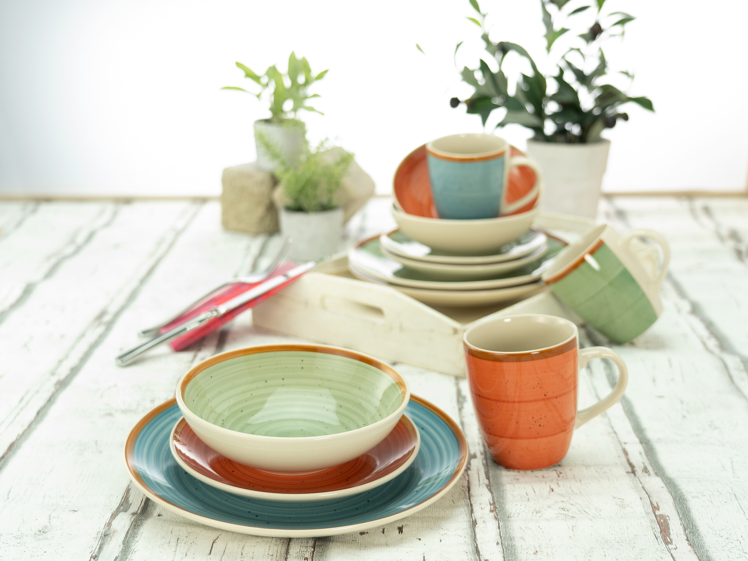 CreaTable Kombiservice Country multicolor Keramik CreaTable Kombiservice Country multicolor Keramik