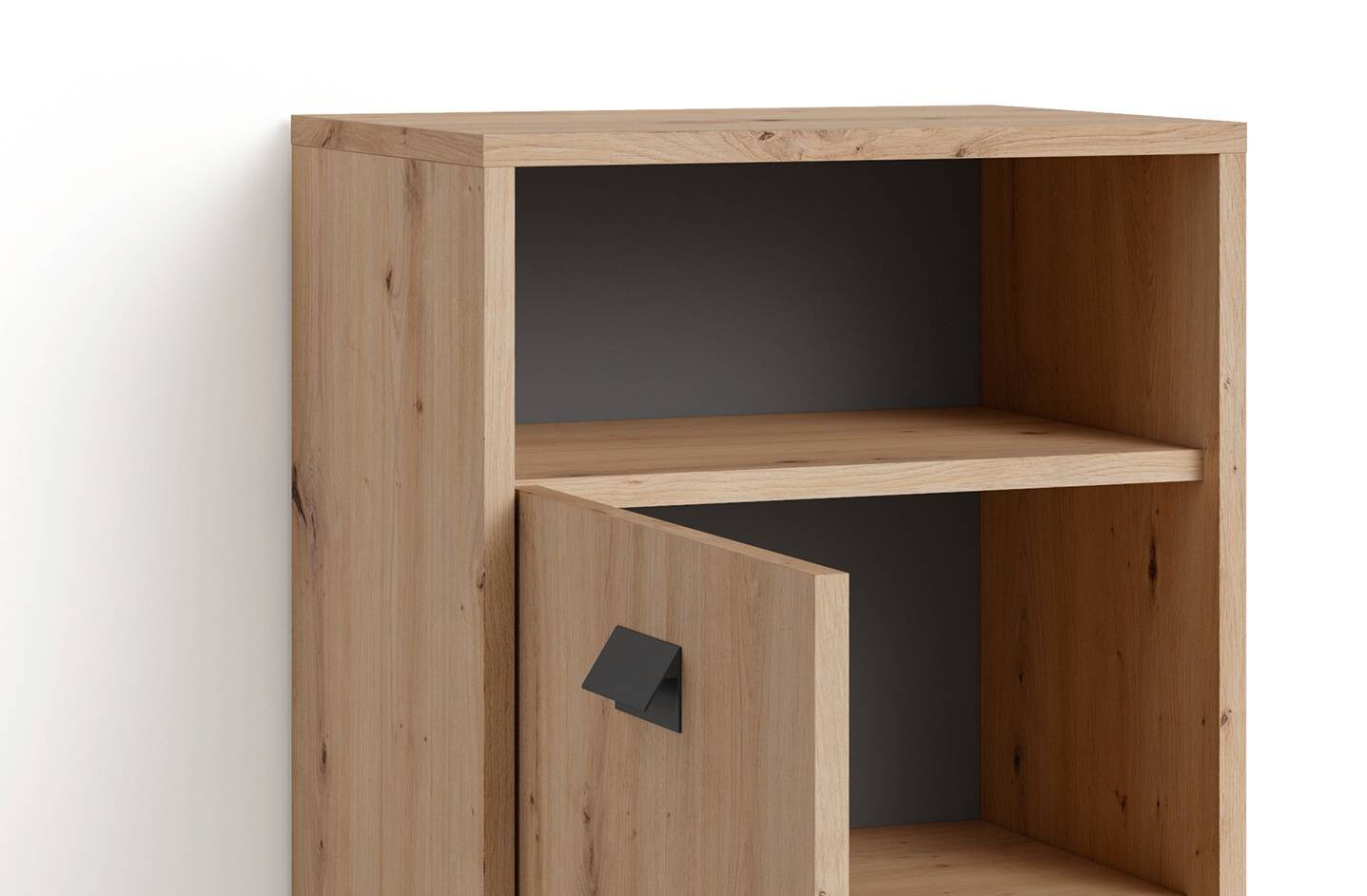 Schrank WELLNESS Eiche Artisan Nachbildung anthrazit schwarz schwarz B/H/T: ca. 42x77,5x31 cm
