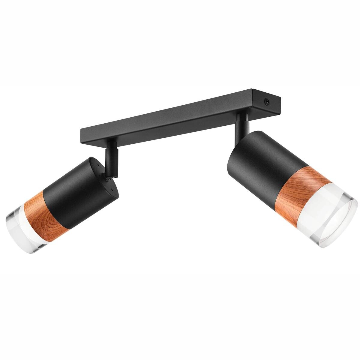 Lamkur Deckenleuchte schwarz Glas Stahl B/H/L: ca. 8x19x30 cm 2 Brennstellen