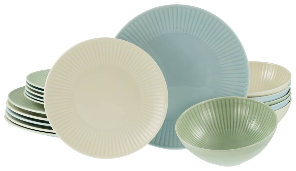 CreaTable Tafelservice Valencia bunt Porzellan 18 tlg.