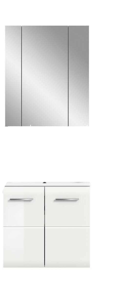 Badezimmer-Set Ice weiß weiß Hochglanz B/H/T: ca. 60x185x46 cm