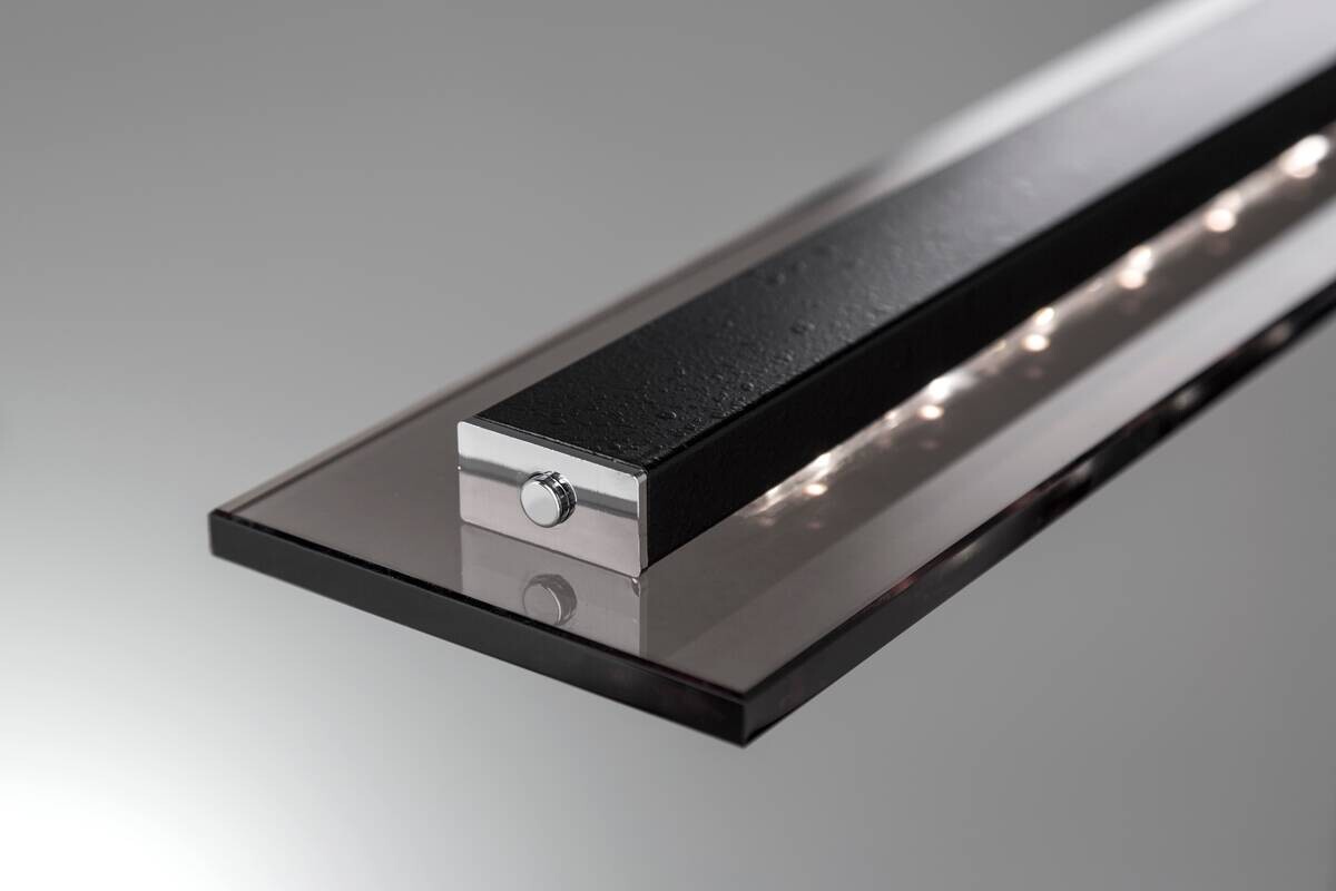 Fischer & Honsel LED-Pendelleuchte 60442 Rauch Chrom schwarz Glas Metall B/H/T: ca. 88x150x9 cm 1.0 Brennstellen