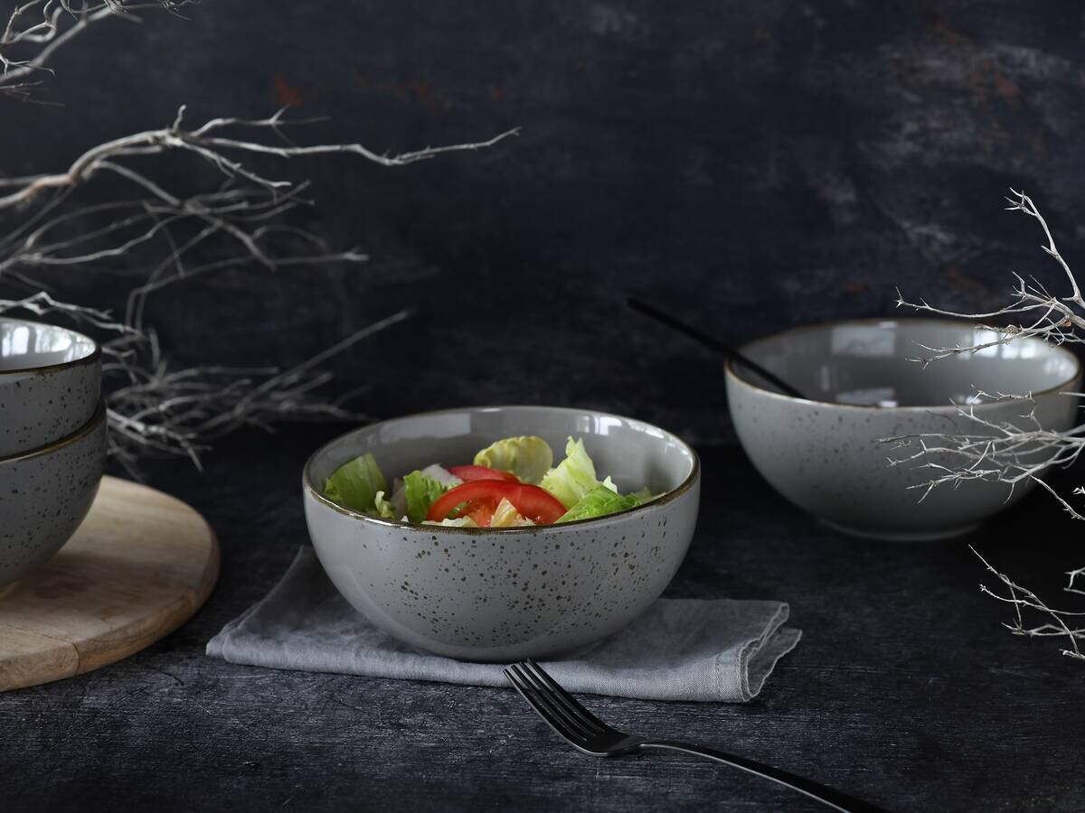 CreaTable Schüssel-Set Nature Collection Stone grau Steinzeug