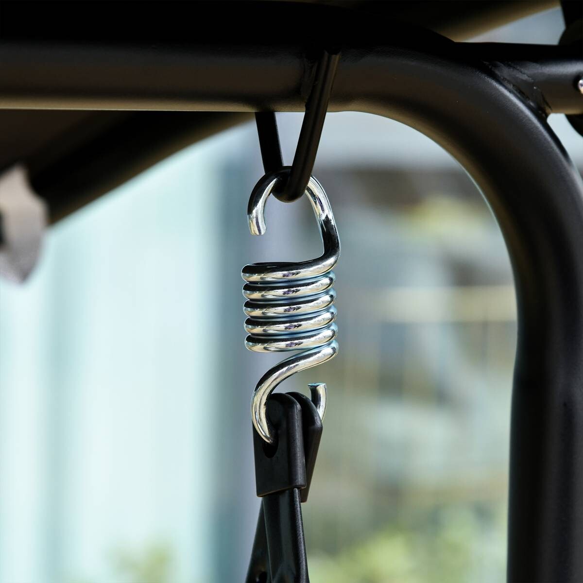 Outsunny Hollywoodschaukel schwarz Metall B/H/L: ca. 110x155x172 cm