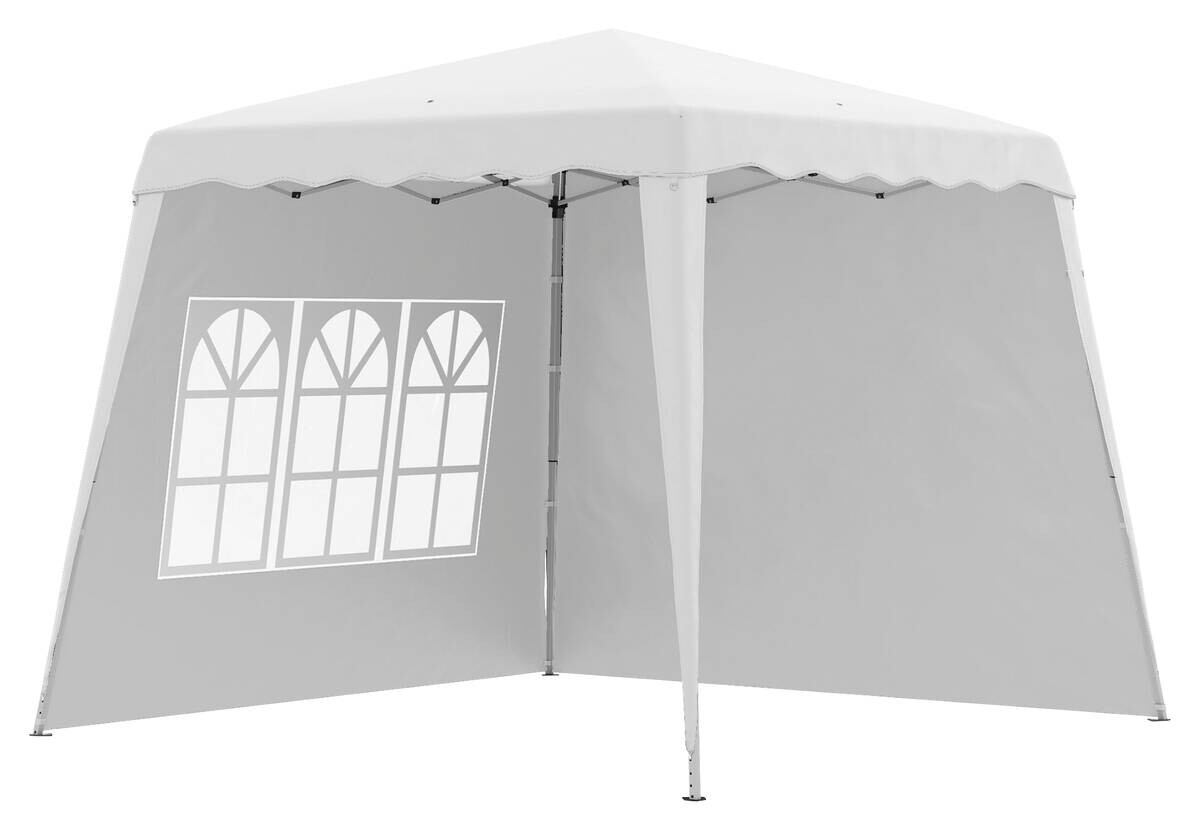 Outsunny Pavillon weiß Edelstahl B/H/L: ca. 240x240x250 cm