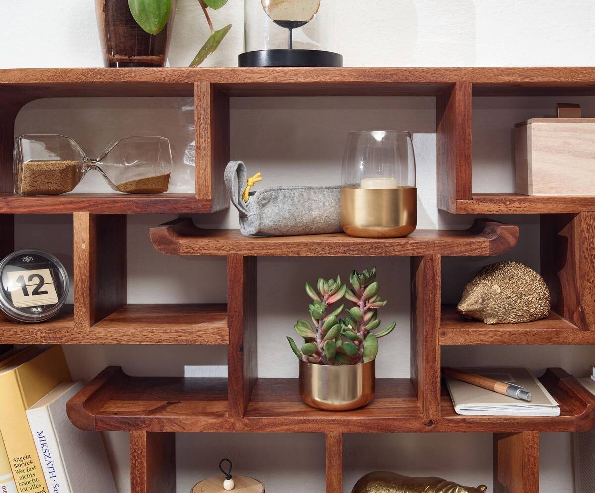 Wandregal rosenholz Holz B/H/T: ca. 80x55x15 cm