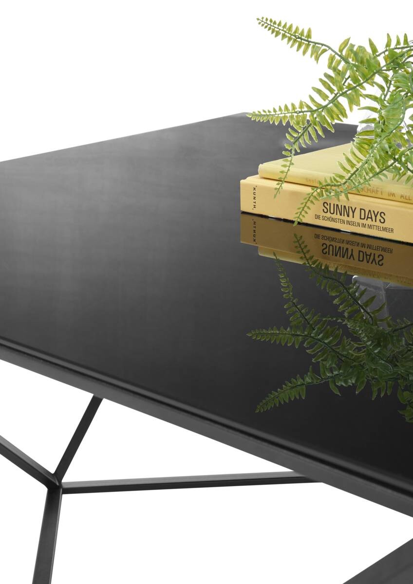 Glascouchtisch Senta schwarz Glas B/H/T: ca. 80x45x80 cm